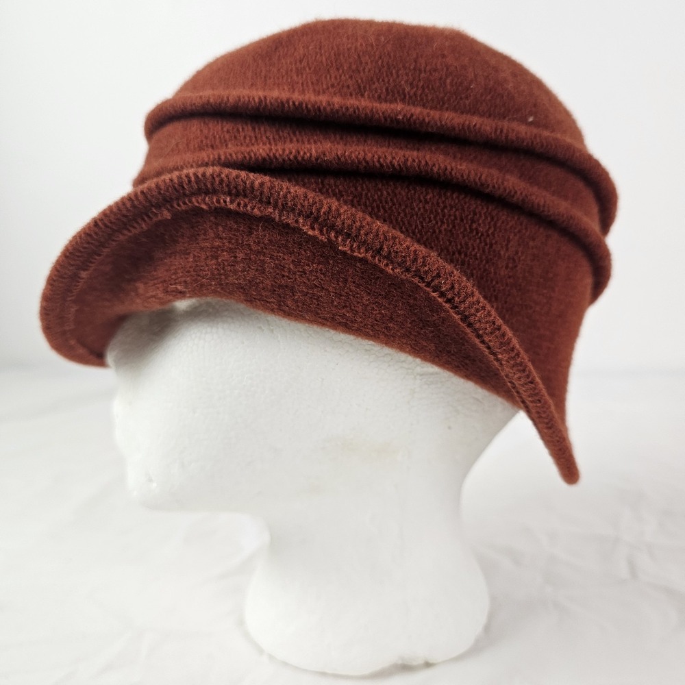 Scala Women's 100% Wool Bucket Hat Cloche Beret Dress Winter Beanie Hats Rust - Picture 4 of 6
